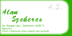 alan szekeres business card